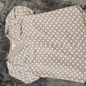 41 Hawthorn Gray Top/White Polka Dots